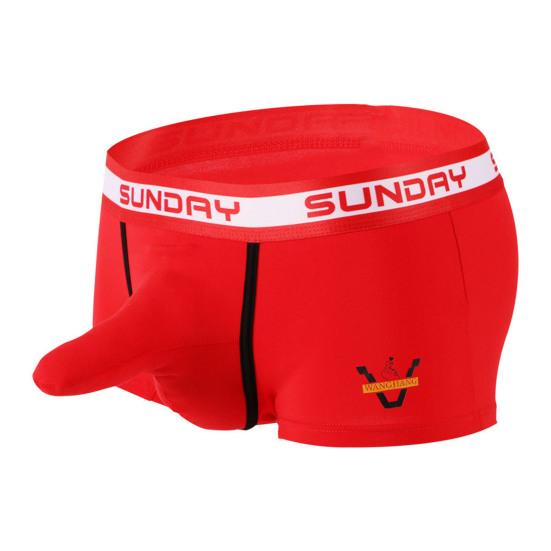 Men Boxer Underwear Letter Print Elephant Nose Design Shorts Briefs Mid-rise High Elasticity Breathable Panties
