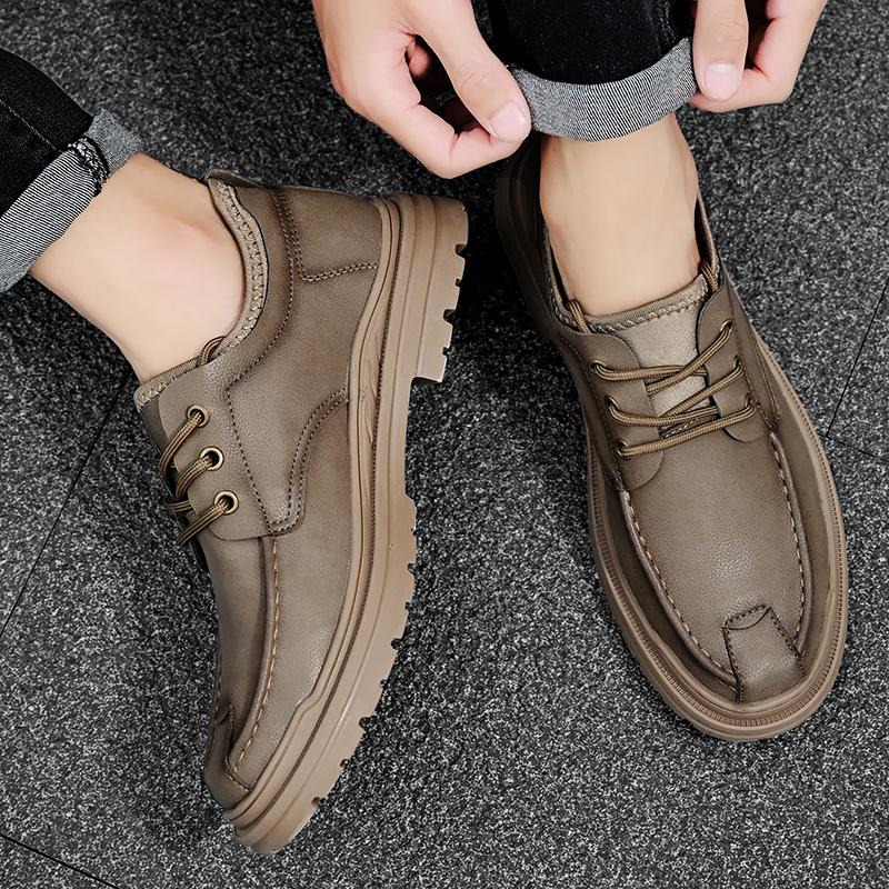 Classic Business Male Oxfords Shoes Lace-Up Male Shoes Leather Fashion Casual Shoes Men All-match Men's Outdoor Walking Footwear