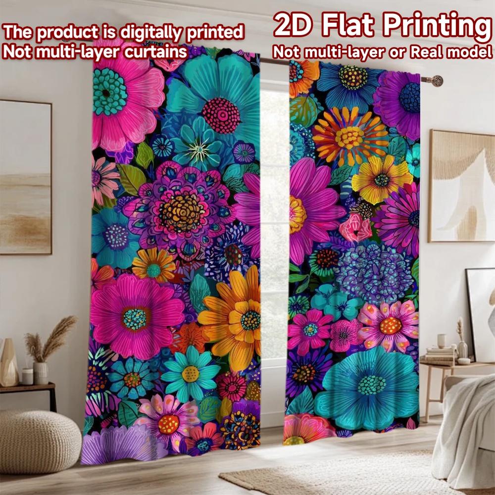 2D Flat Photography Backdrop Popular Background Cloth Colorful Floral Blooms (2) 100% Polyester Holiday Decorations Use for