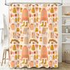 Shower Curtain Botanical Leaf Pattern Waterproof Fabric Bathroom Decor Vintage Farmhouse Style Shower Liner