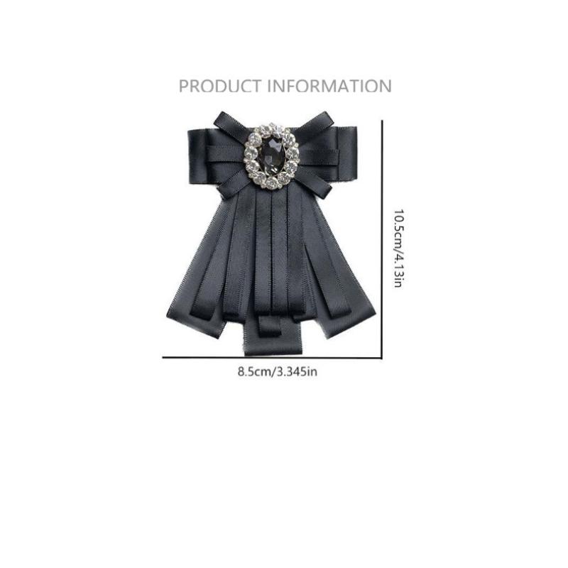 French Elegant Ribbon Bow Brooch Exquisite Black Bow Corsage Mourning Brooch Women Shirt Collar Pins Neckline Accessories