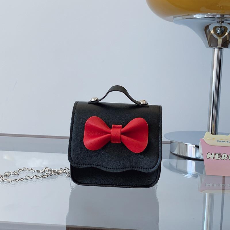 Fashion Girl Toddler Mini Crossbody Bag Pu Coin Purse With Butterfly Bow Decor