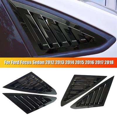 For Ford Focus Sedan 2012 2013-2018 ABS Plastic Rear Window Quarter Louver Scoop Cover Side Vent Trim Car Adhesive Accessories