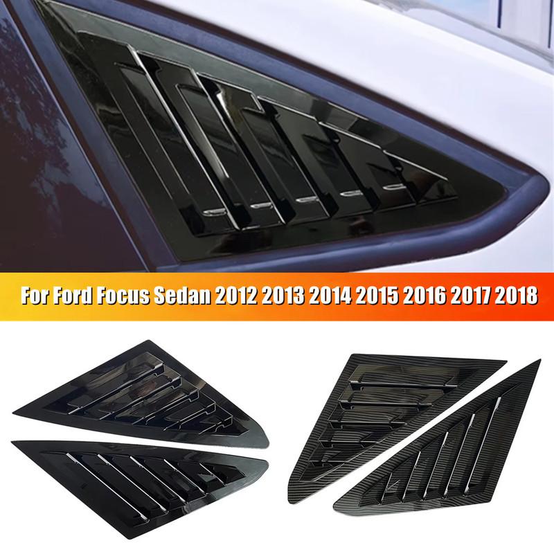For Ford Focus Sedan 2012 2013-2018 ABS Plastic Rear Window Quarter Louver Scoop Cover Side Vent Trim Car Adhesive Accessories