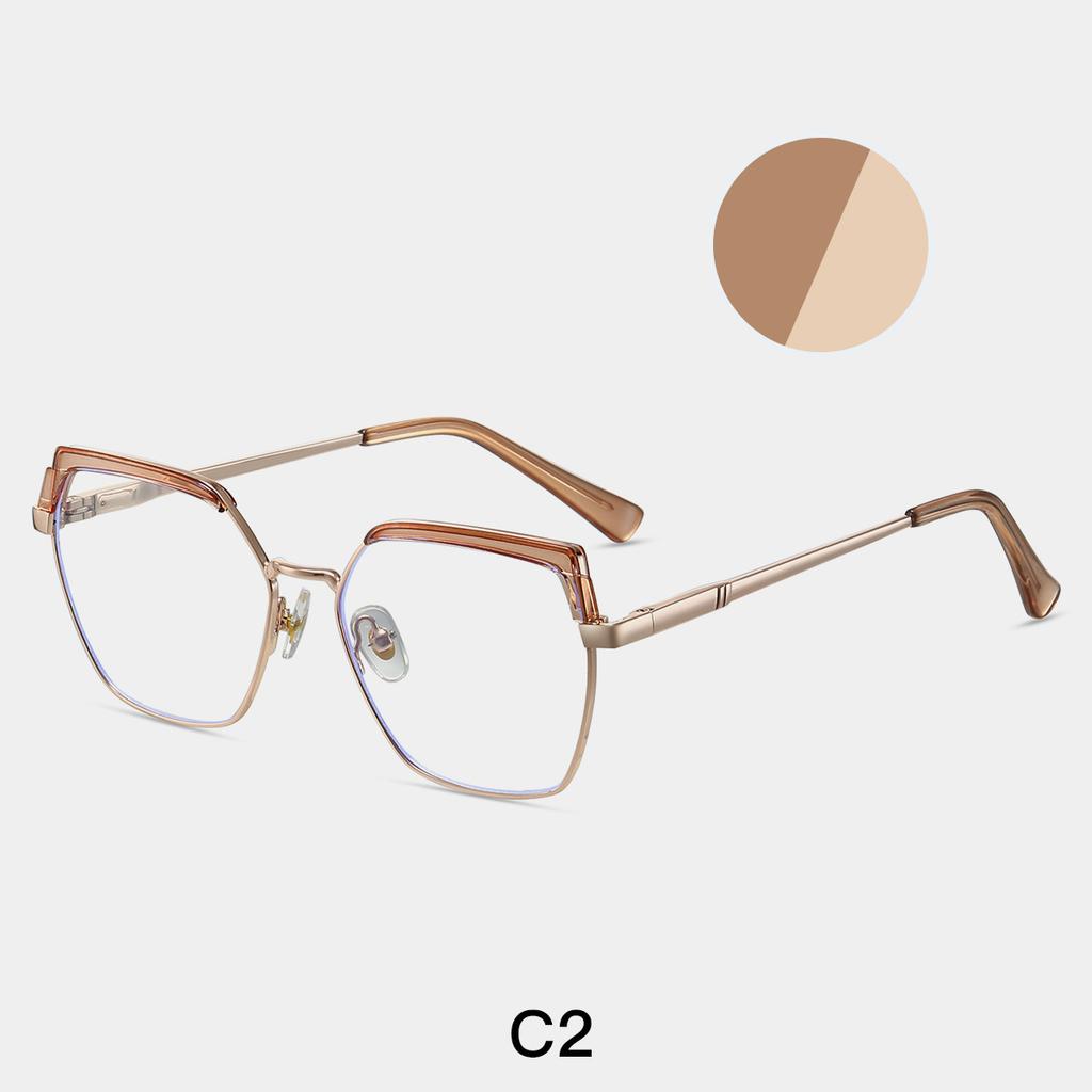 TR90 Luxury Myopia Glasses Anti Blue Light Prescription Short Sighted Eyeglasses Women Metal Frame