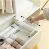 Adjustable Double Section Storage Container Clear Spaces Saving Plastic Materials Home Organization Solution