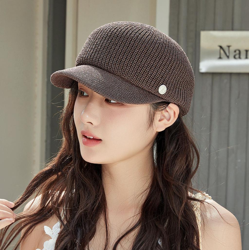 Japanese British Style Spring Summer Beret Hat For Women Luxury Brand Designer Straw Hat Breathable Sun Hat Visors Travel Caps