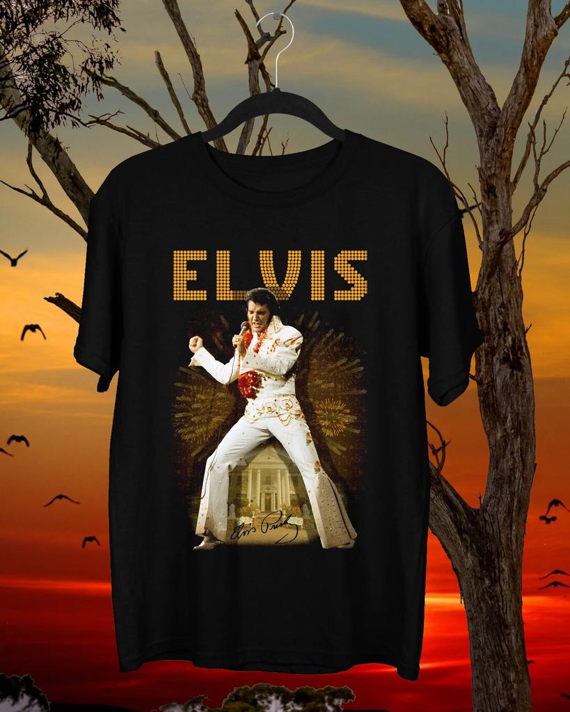 Rare Elvis Presley Elvis Signature Gift Black All Size T-Shirt CC52
