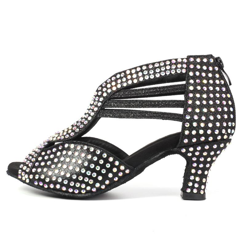 Womens Sequins Dance Shoes Girls Ballroom Party Latin Dance Shoes Jazz Salsa Performance Fashion Dance Shoes Heeled 5/7/9CM