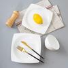 Huihuang 8-inch Pure White Square Ceramic Dinner Plate