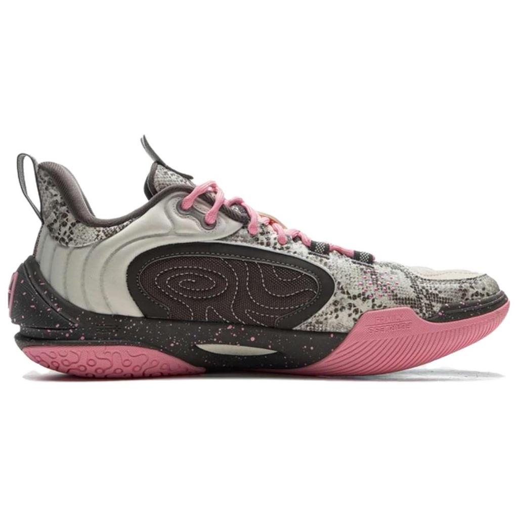 New LiNing Cushioning Anti-Slip And Wear-Resistant Low-Top Basketball Shoes Men's White Black Pink ABPV001-3