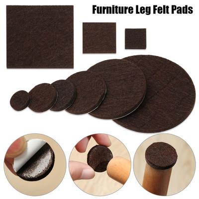 Brown Square & Round Felt Furniture Leg Pads Table Chair Self Adhesive Mat Floor Protectors Anti-Slip Mats