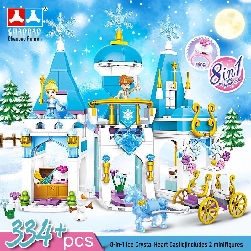 Princess Castle Carriage Puzzle: Snowy Building Blocks for Girls