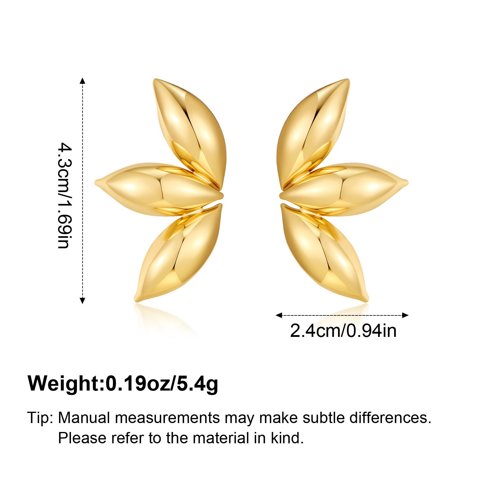Minimalist style ins Internet celebrity fashion modern design 18K copper plated gold jewelry