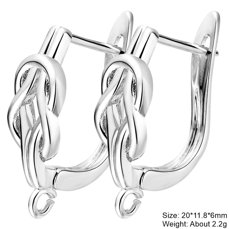 Juya Women Earrings Accessories 4 8Pcs/Lot Gold Silver Plated Shvenzy Ear Wire Fixture Fastener Bale DIY Earring Hooks Clasp