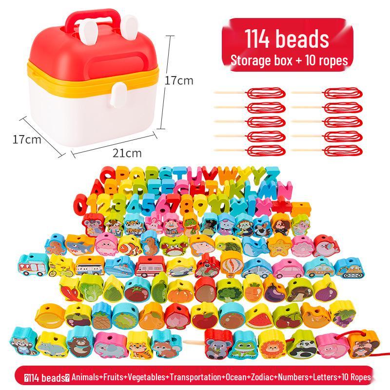 

Toddler Beading & Stringing Puzzle: Hands-on Brain-Teasing Toy for Early Education, Ages 3-6