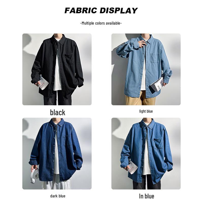 MEDE Men's Japanese Retro Loose Fit Long-Sleeve Shirt
