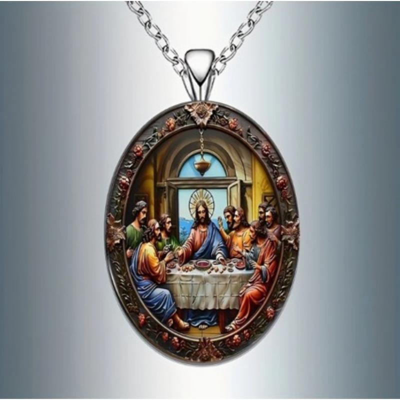 Anhänger Bemalt Retro Charakter Titanstahl Mode Hip-Hop Punk Halskette für Männer und Frauen