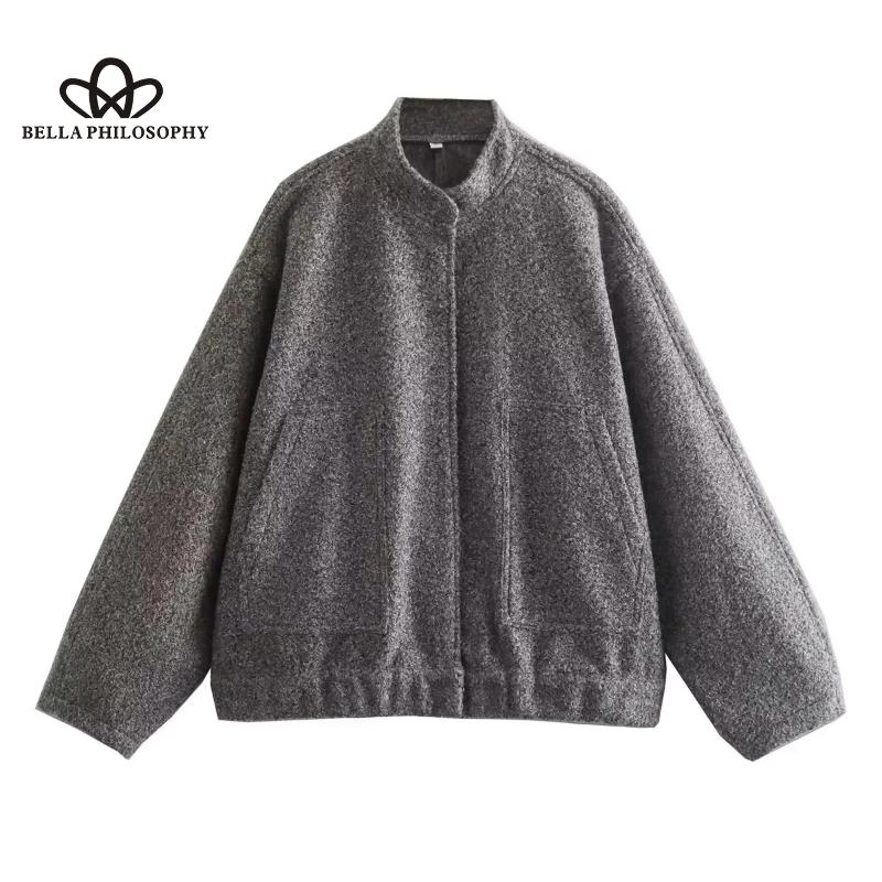 

15-цветная свободная повседневная куртка Street Y2K Куртка с воротником-стойкой и пуговицами S темно-серого