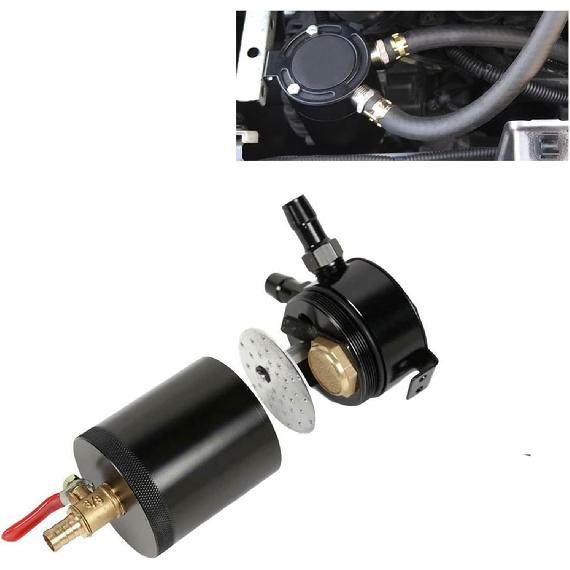 Universal Oil Catch Can Baffled 2-Port Aluminum Reservoir Oil Catch Tank with Drain Valve Fuel Tank Parts