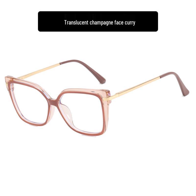 2023 Trendy TR90 Anti-Blue Light Cross Metal Square Glasses Frame - Celebrity Street Style