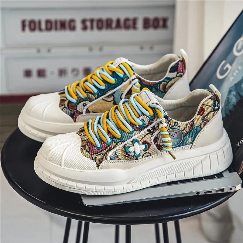 

2024 Новые мужские туфли на шнуровке из вулканизированной стали, осенние туфли на плоской подошве разных цветов, повседневные и удобные, большие размеры 39-44, спортивная обувь 41