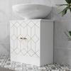 Under Sink Bathroom Cabinet, Under Sink Cabinet with Adjustable Shelf and Open Compartment for Basin with or without Pedestal, 60 x 30 x 60cm, White