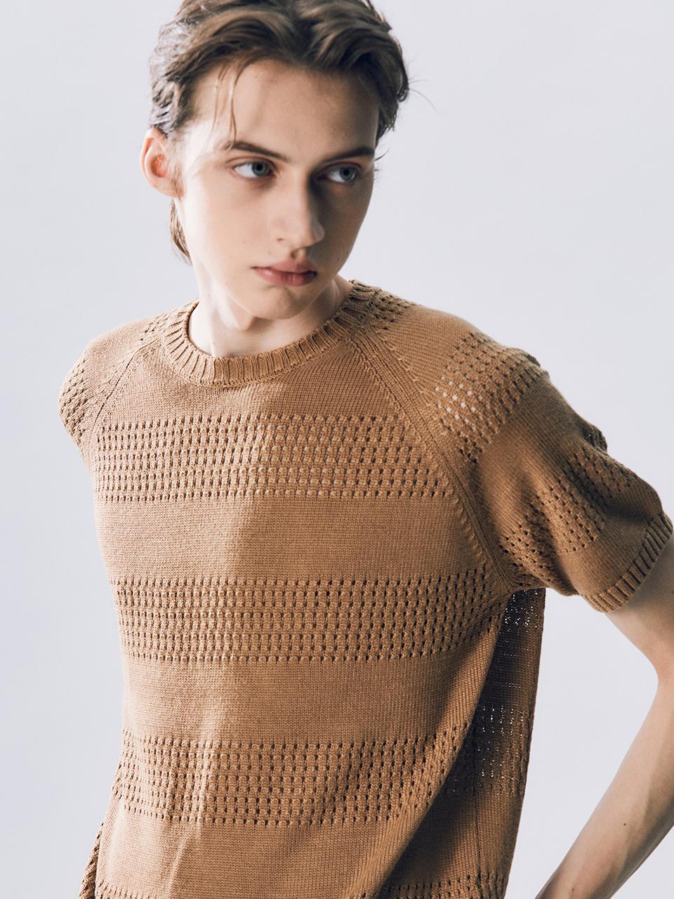 Edward Max Morina Short Sleeve Knitwear Gold M