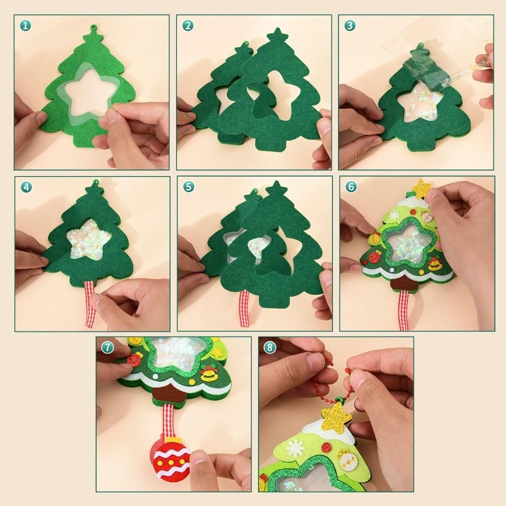 Elk Xmas Non-Woven Charms Santa Claus Shaking Sequins Christmas Toy Christmas Tree Decorations