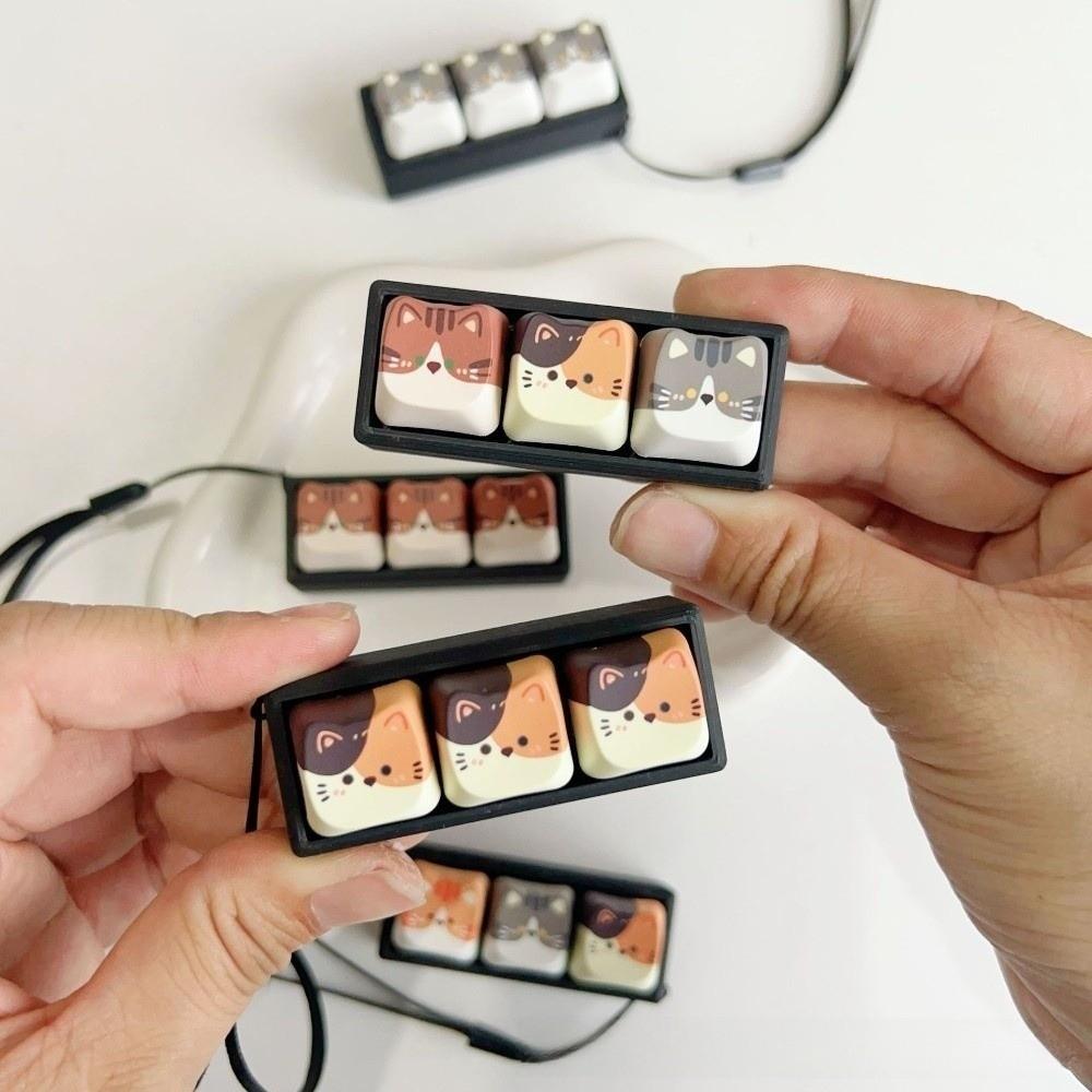 2/3/4/6/9 Keys Stress Relief Clicker Mechanical Calming Keychain Keys  Bag Charms