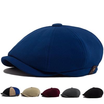 British Retro Octagonal Cap: Unisex Fashion Beret for Spring & Autumn - European & American Style Newsboy & Duckbill Design