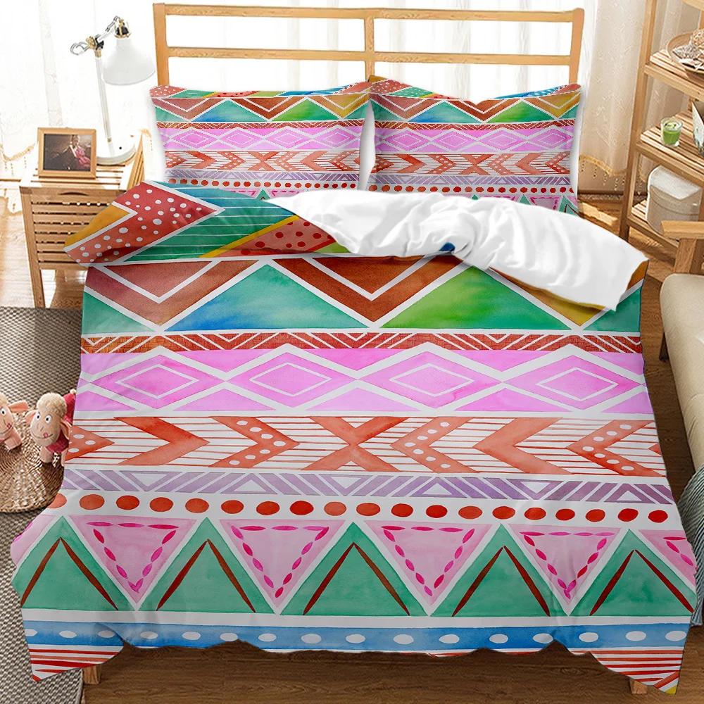 Geometric Pattern Duvet Cover Modern Circled Wavy Like Blue White Stripes Bedding Set Double Queen King Polyester Qulit Cover