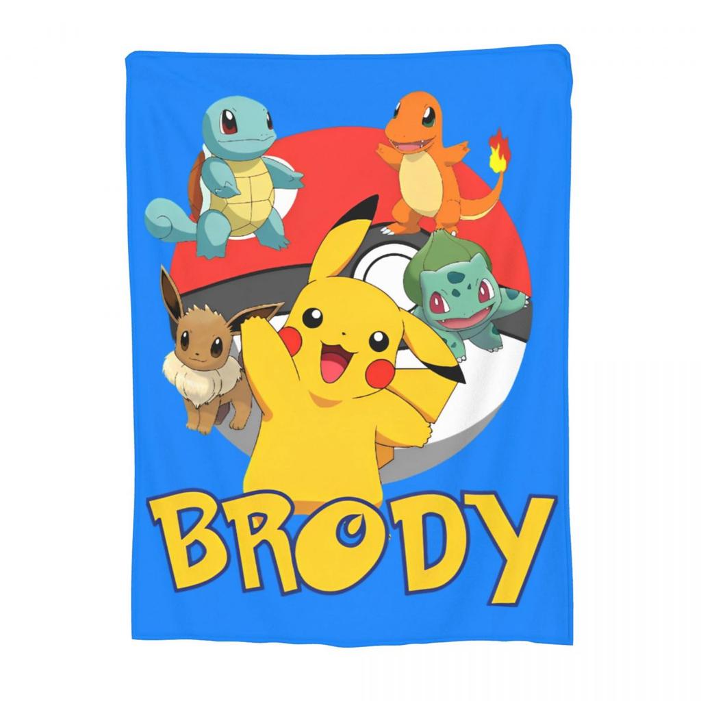 Pokemoned Pikachu Cartoon Fleece Blankets Funny Throw Blankets for Bed Sofa Couch 200x150cm Bedspreads