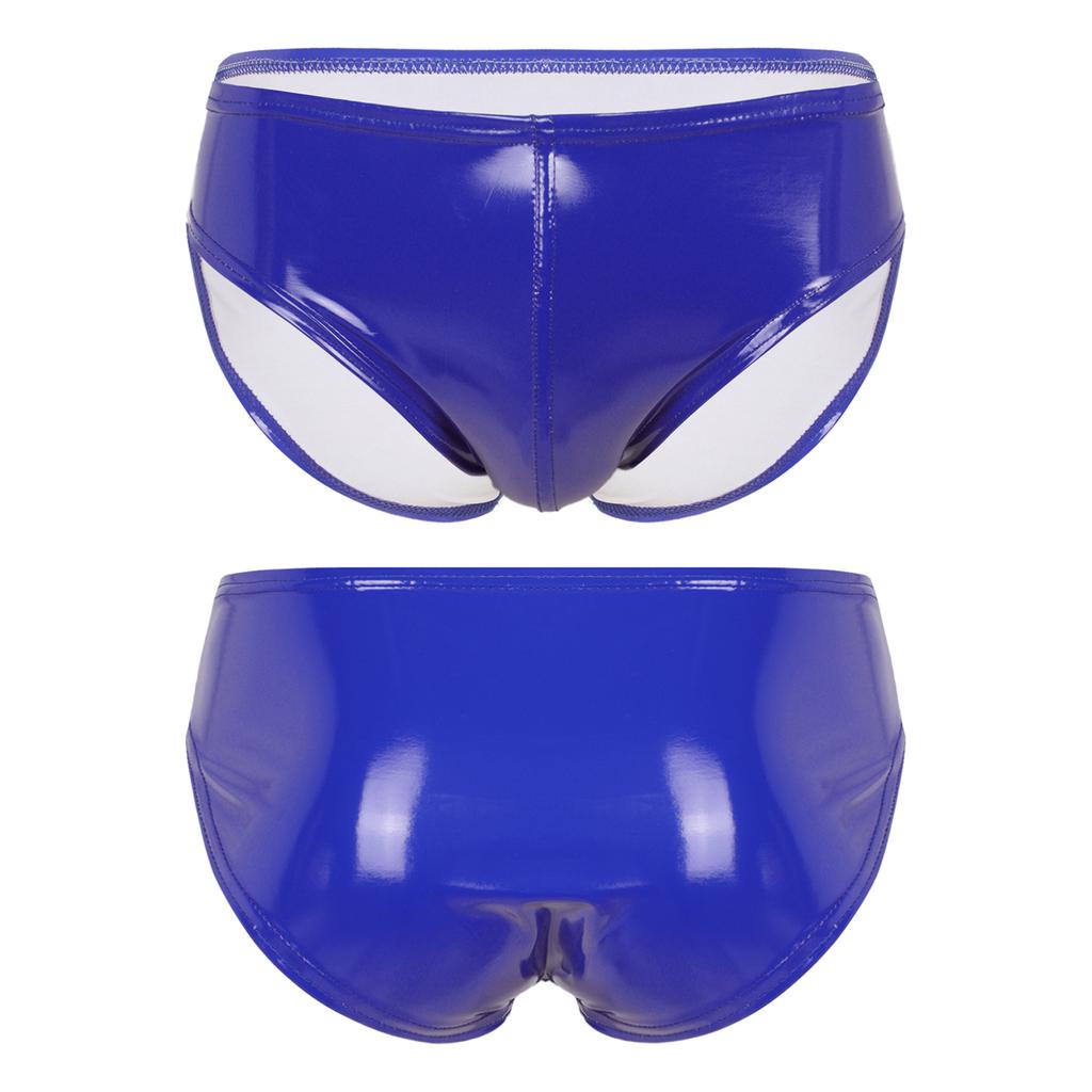 Mens Wet Look Patent Leather Briefs Underwear Male Underpants Club Pole Dancing Costume