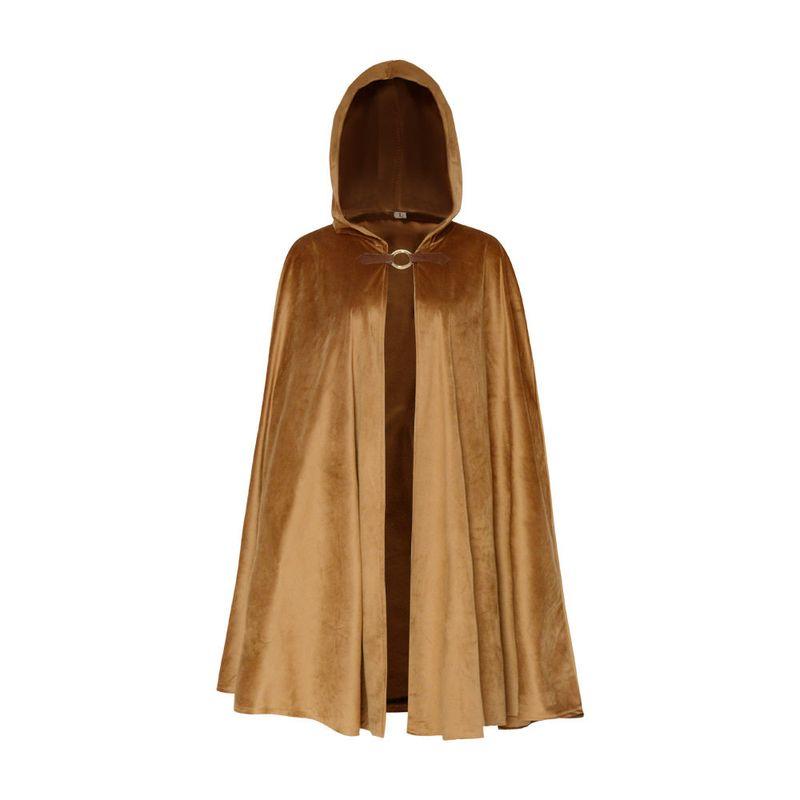 Medieval Suede Cape Halloween Retro Battle Cloak Role-Playing Cosplay Costume Suede Cape