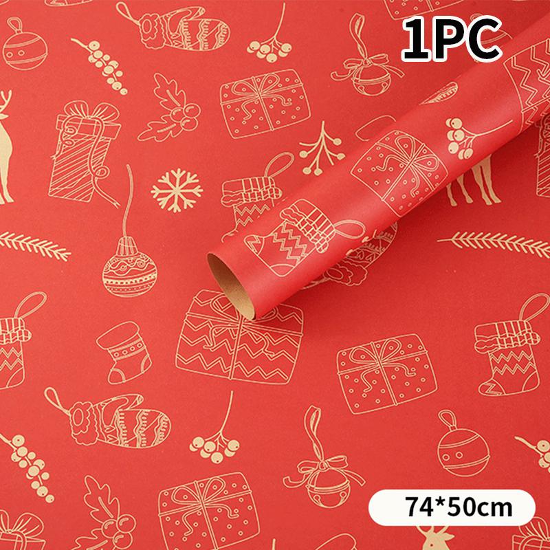 Wholesale Christmas Gift Wrapping Paper Christmas Gift Box Flower Paper Santa Claus Reindeer Christmas Tree Decorative Paper