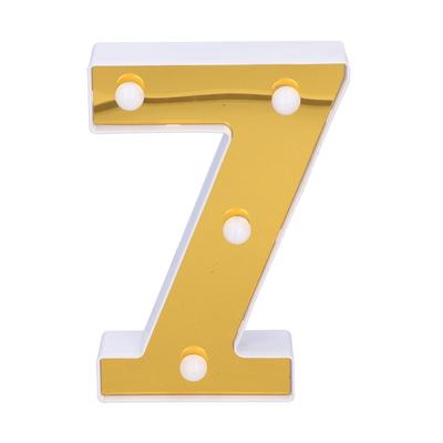 Goldene Zahl 7 Schildlampe LED Dekolicht für Hochzeit Geburtstagsfeier Feiertagsdeko Warmweiß