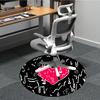 1pc Heart Print Carpet, Round Non Slip Durable Large Size Office Carpet, Suitable for Office