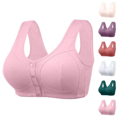 Women's Underwear Front Buckle Thread Cloth Large Size Without Steel Ring Bra