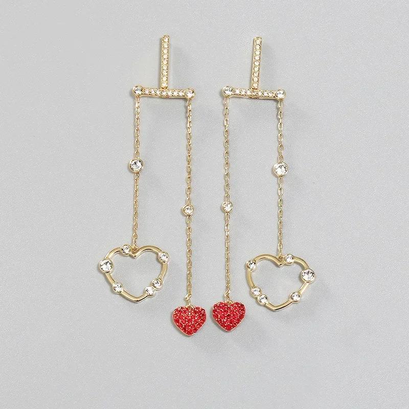 2026 New Trend Fine Jewelry Set Charming Heart Crystal Fashion Stainless Steel Necklace Earrings As a Anniversary Gift for Women