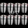 8pcs Stainless Steel Beer Cup Drinkware Tumbler Tableware Water Cup Outdoor Tea Coffee Cocktail Drinking Mugs Metal Cups