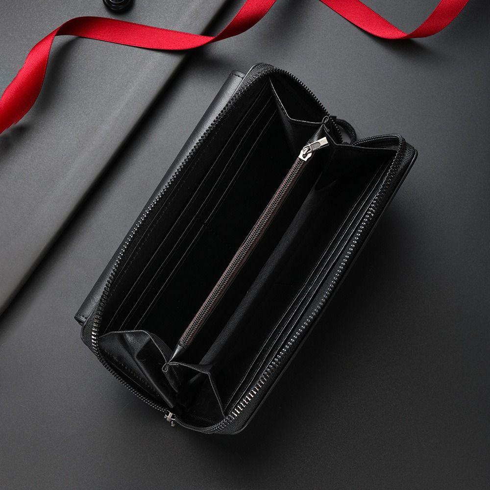 New Style PU Leather Men's Wallet Multi-card Slots High Capacity ID Card Holder Zipper Causal Purses Daily Use