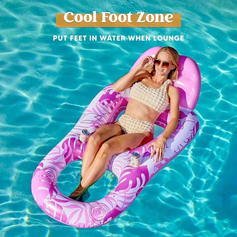 JOYFY Inflatable Adult Pool Floats Lounger Pool Float Lounge Raft Floaties Water Recliner Chair for Summer Water Party