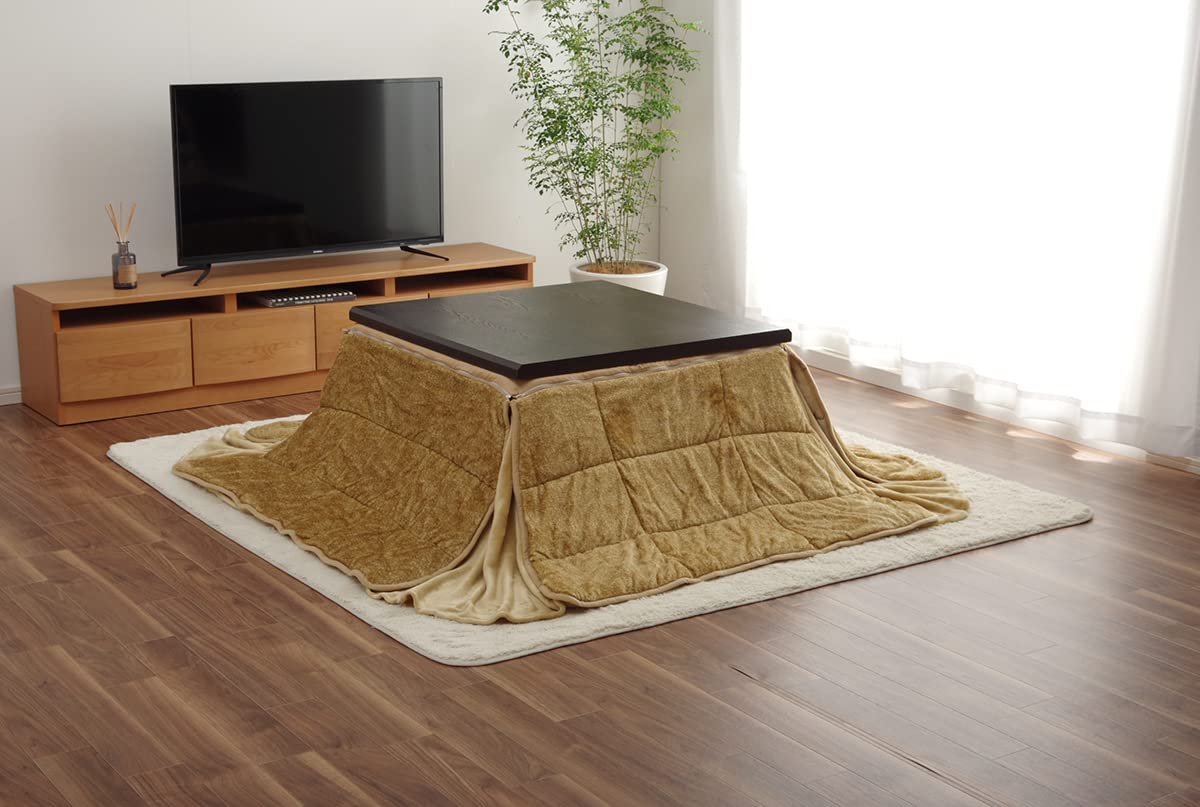 IKEHIKO Одеяло для котацу, Спад, Экономия места, Прибл.. 200 x 200 см, Бежевый, Квадратный, Один предмет, Однотонный, Простой, Функциональный, #6846109