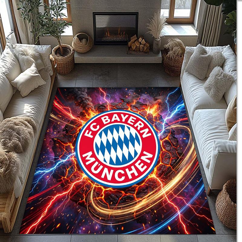 Bayern Munich Printed Flannel Area Rug Non Slip Soft Polyester Floor Carpet Indoor Decor Mat for Bedroom Living Room Sofa Game Room Home Decoration
