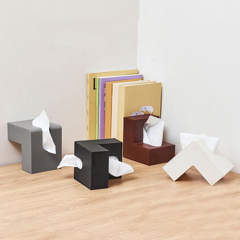 1PC Paper Holder High-value Tissue Creative Box Simple Creative Modern L-shaped Nordic Japanese Instagram 13.5x8x5cm