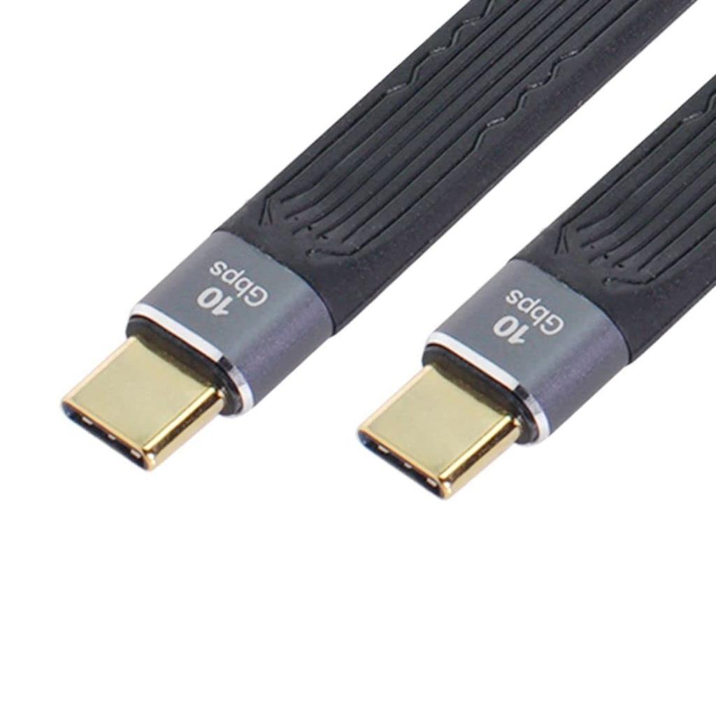 chenyang Male to Male USB 10Gbps 65W 3A Flat Slim FPC Data Cable for Laptop Mobile 13cm USB-C Type-C USB-C 3.1 & Phone,