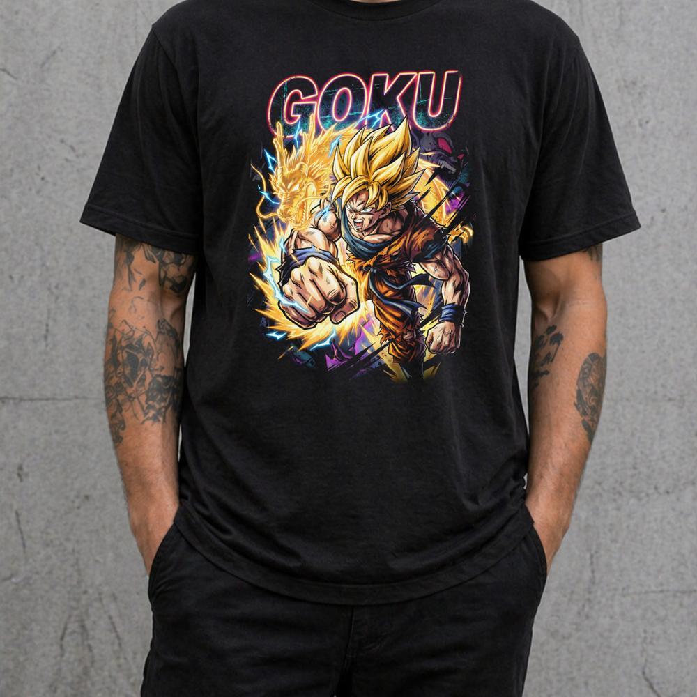 Goku Dragon Ball Z T Shirt Super Saiyan Anime Fighter Tee Adults Kids 2XL