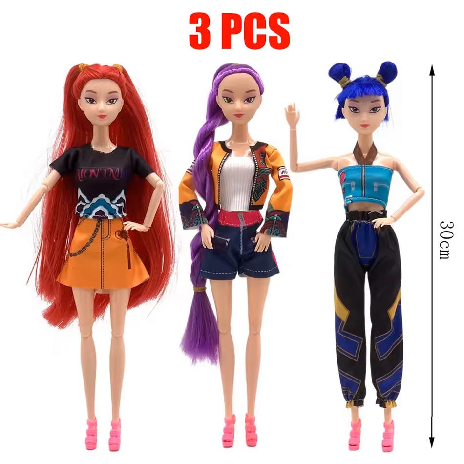 New Doll Toys Kpop Demon Hunters Action Figure Toys Rumi Mira Zoey Beautiful Princess Baby Girl Dolls Plastic DIY Toy for Girls