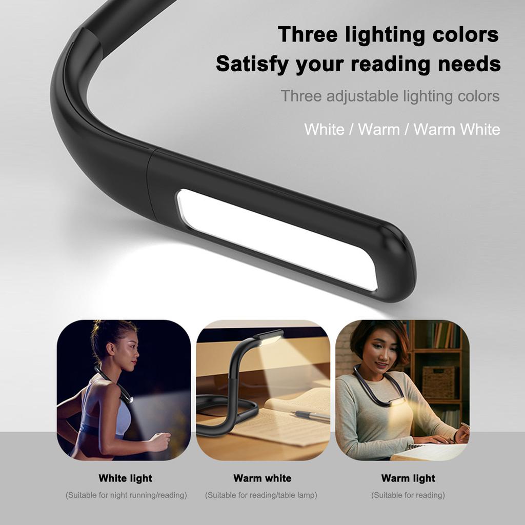 Bendable LED Neck Reading Light Adjustable Brightness Desk Lamp for Repairing Night Running Walking Camping